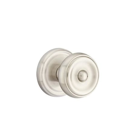 Emtek Waverly Knob 2-3/8 in Backset Privacy w/Regular Rose for 1-1/4 in to 2 in Door Satin Nickel Finish 8200WUS15